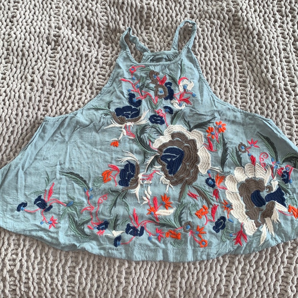 Embroidered Flower Top